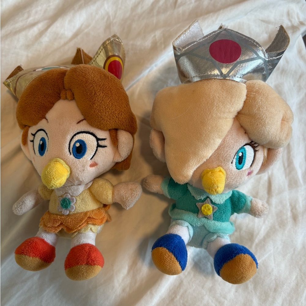 Baby Rosalina and Baby Daisy stuffed animals from Super Mario - comes as a set